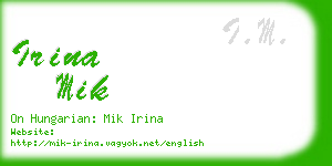 irina mik business card
